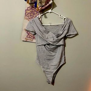 Striped body suit